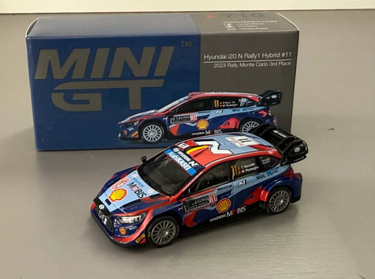 MINIGT 871, 1:64 I20 N Rally1 Hybrid 2024 Diecast Diorama Model