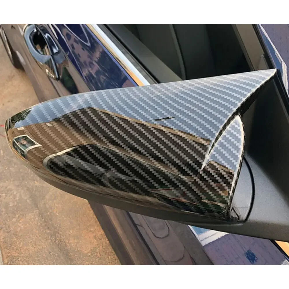 For Hyundai I20 & I20N BAYON 2020-2023 Car Side Mirror Cover Sticker Wing Cap Exterior Door Case Trim Carbon & black