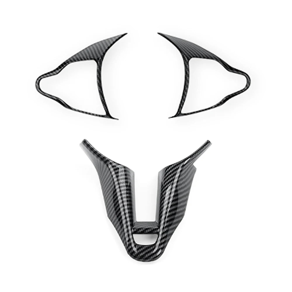 Carbon Fiber Style Steering Wheel Button Cover Chin Trim Frame For Hyundai Kona N, I30 N, I20 N Interior Style Accessories